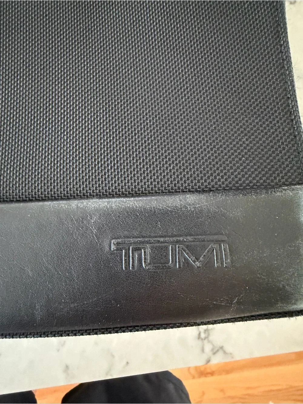 Tumi Black Nylon and Leather Tote